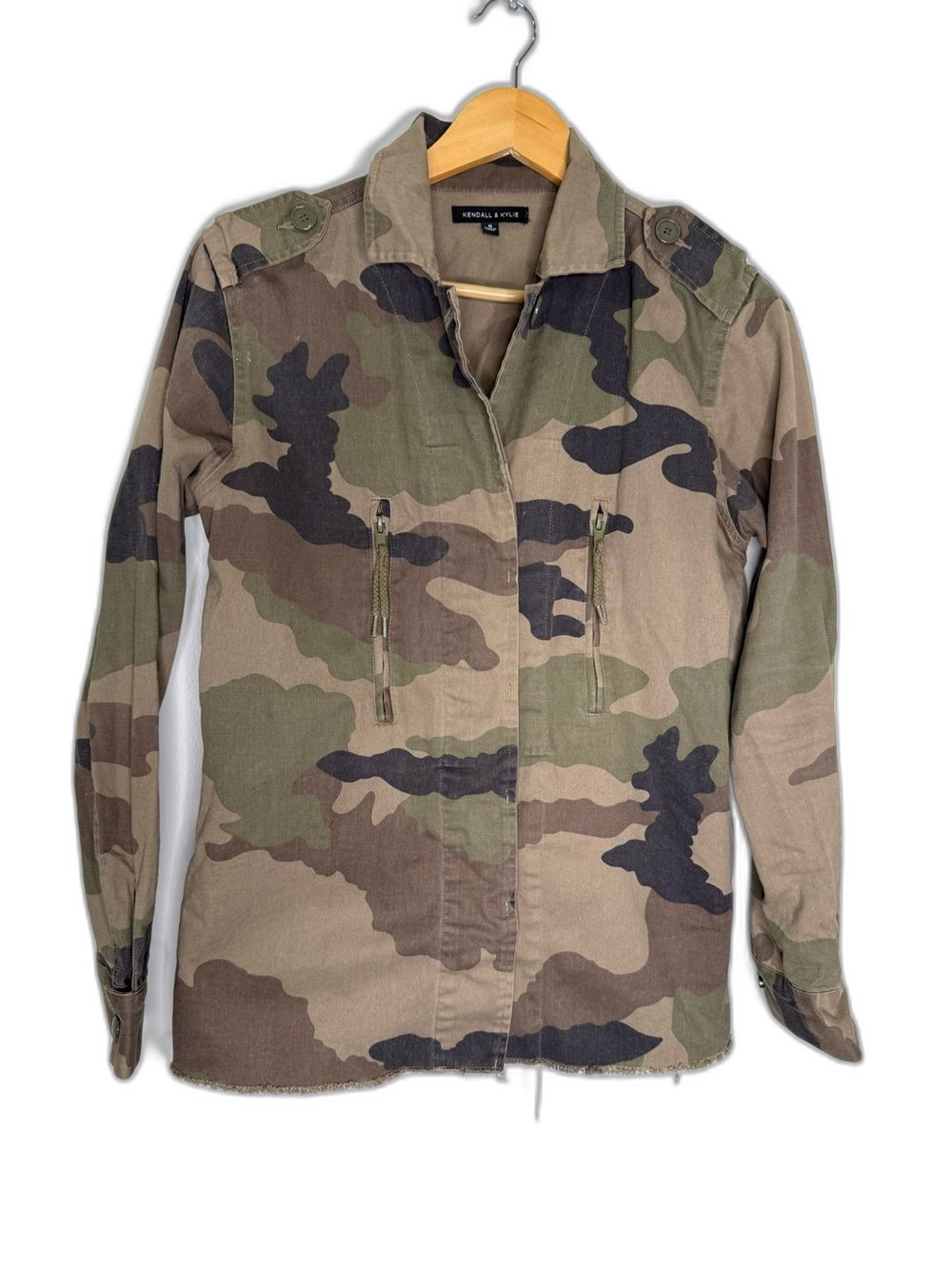 Kendall & Kylie Camouflage Utility Jacket Women’s Small Grunge !